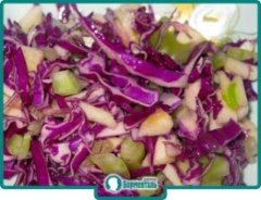 Маленькая фотография блюда по рецепту «Салат из краснокочанной капусты с сельдереем»