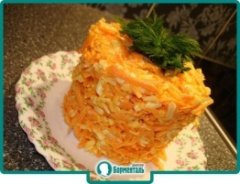 Маленькая фотография блюда по рецепту «Салат «Сырная морковка»»